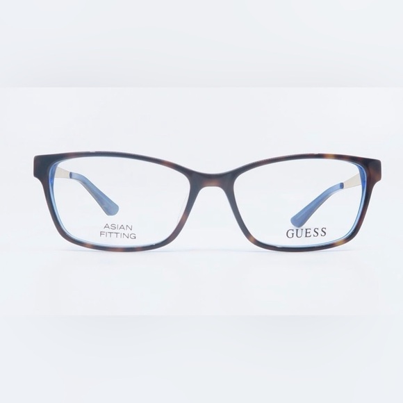 New- 🌸GUESS Women's Tortoiseshell Frames with Blue Temple Tips and Red Case - Picture 2 of 8